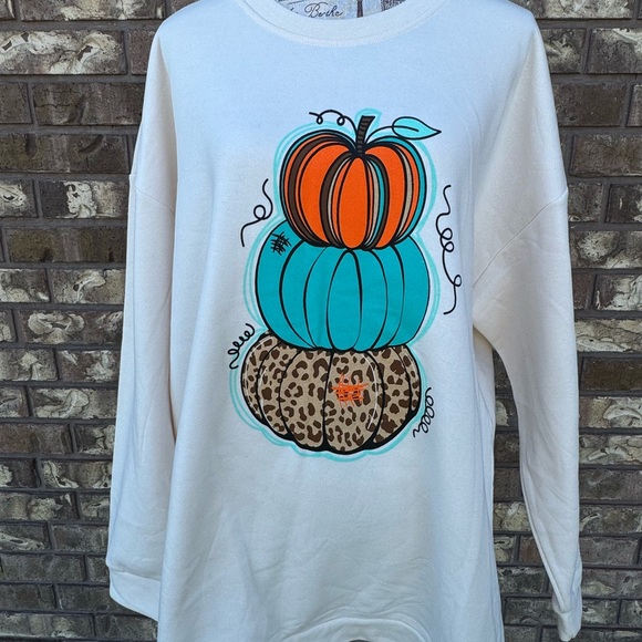 Sassy Stack Of Pumpkins Sweatshirt - Picture 2 of 2